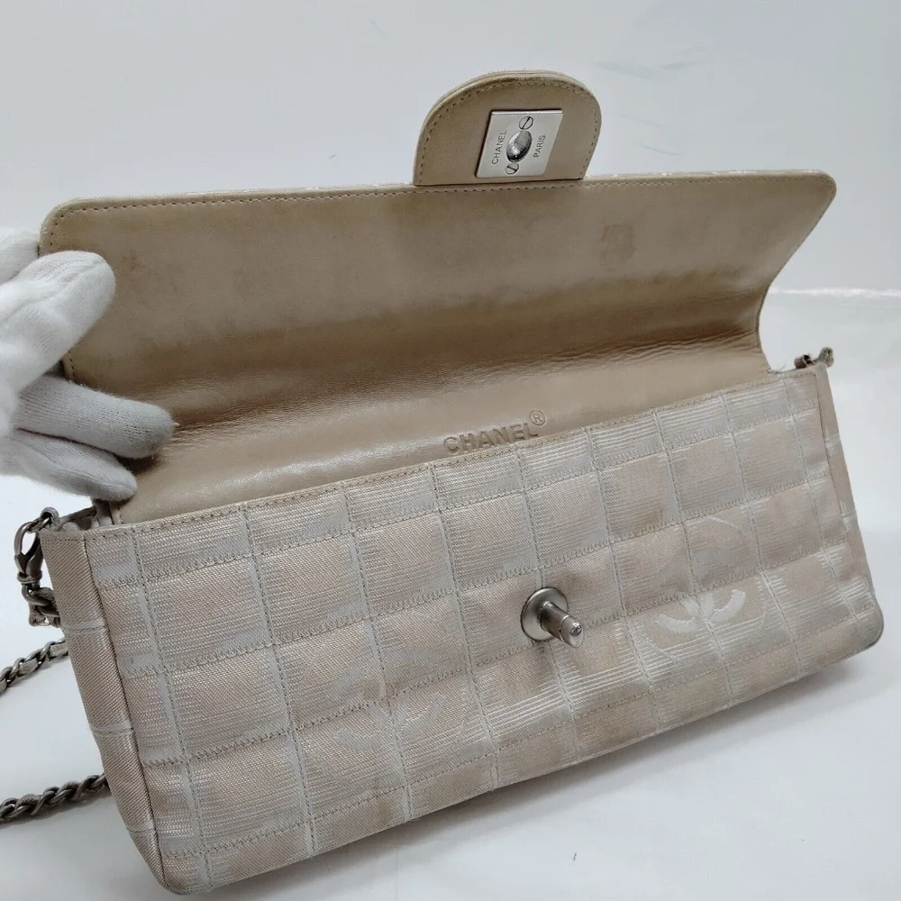 Chanel East West Canvas Shoulder Bag
